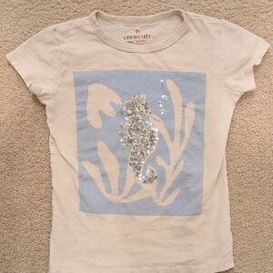 Crewcuts Kids Tee with Sequin Seahorse